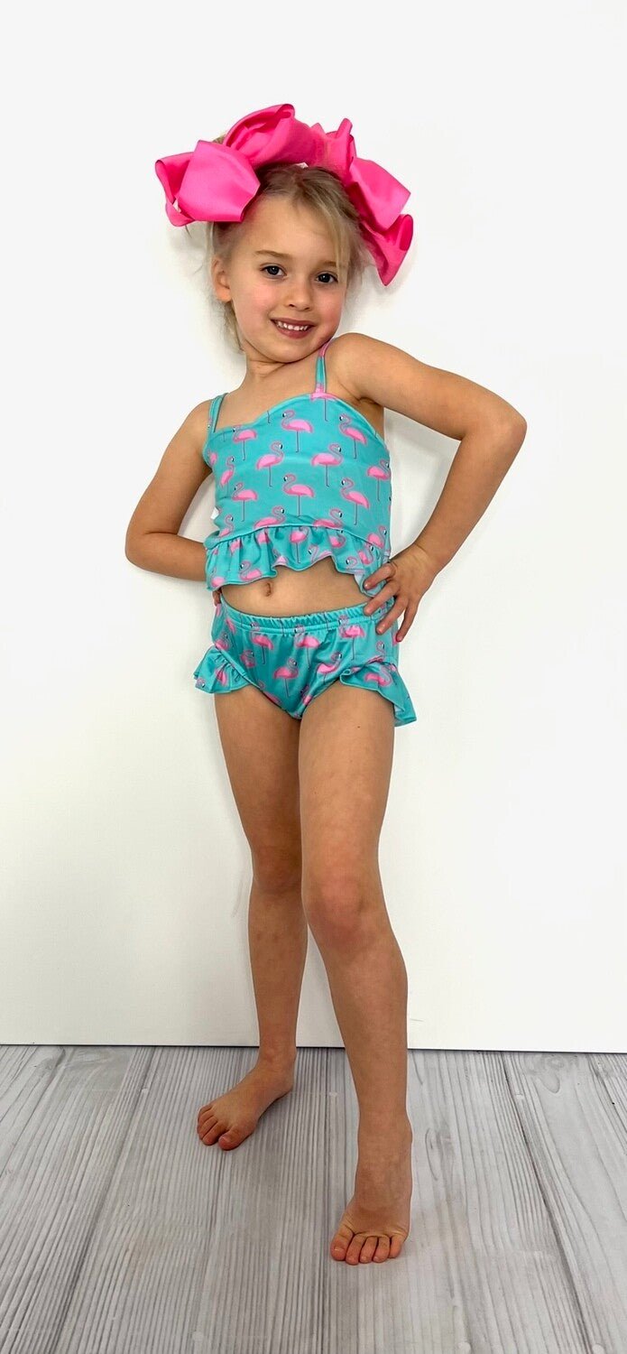 Flamingo Girls two piece swimsuit