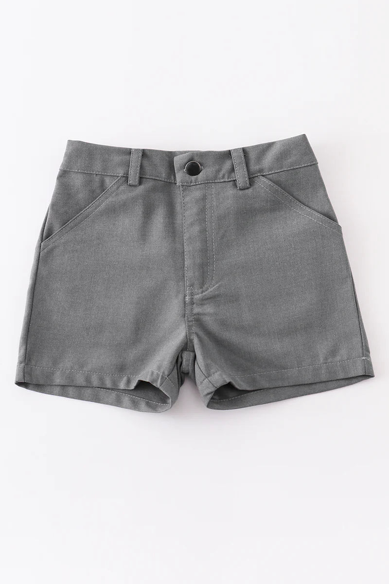 Boys Grey Pocket Shorts