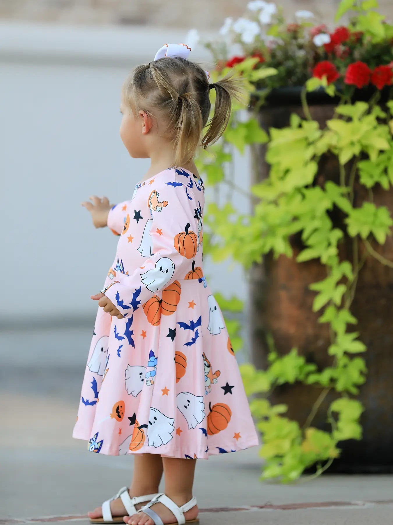 Halloween Ghost Pumpkin Character Twirl Dress