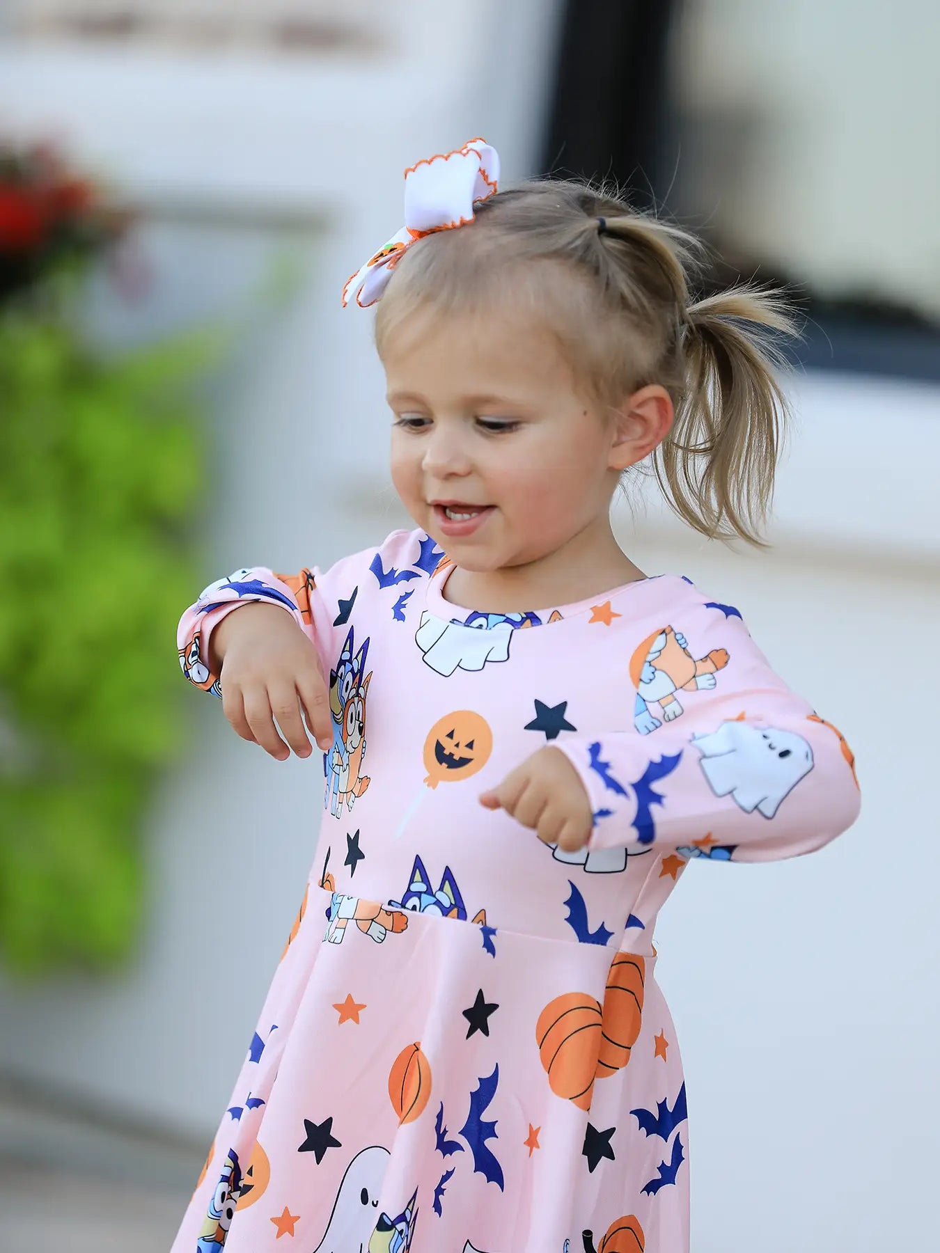 Halloween Ghost Pumpkin Character Twirl Dress