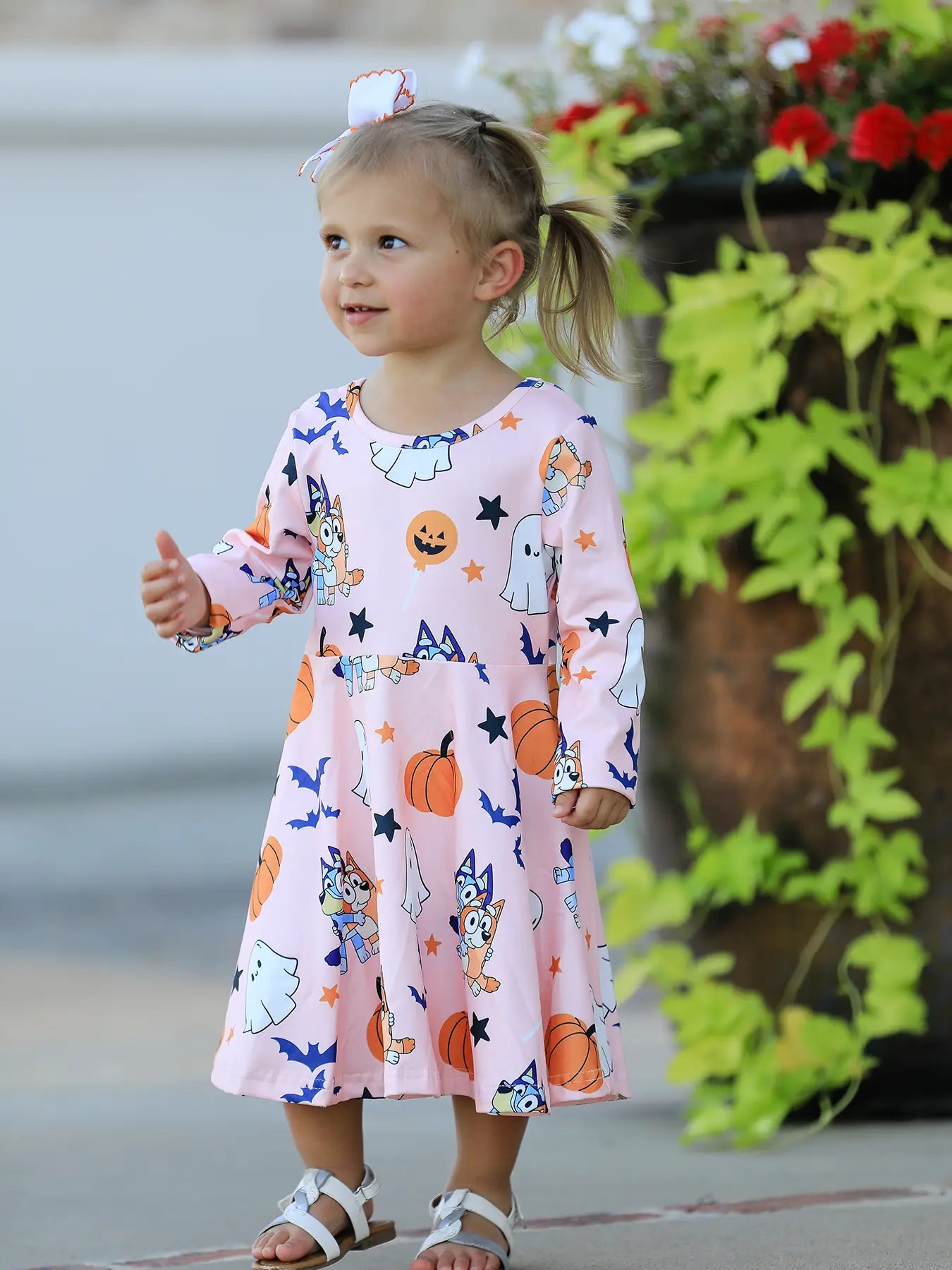 Halloween Ghost Pumpkin Character Twirl Dress