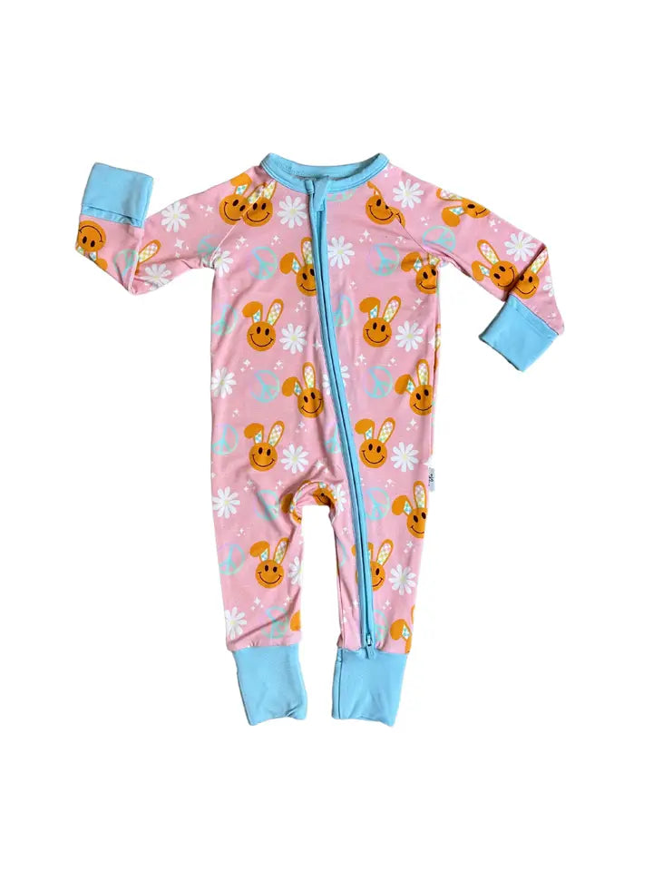 Blush Lotus Hoppy Easter Print Bamboo Zippy