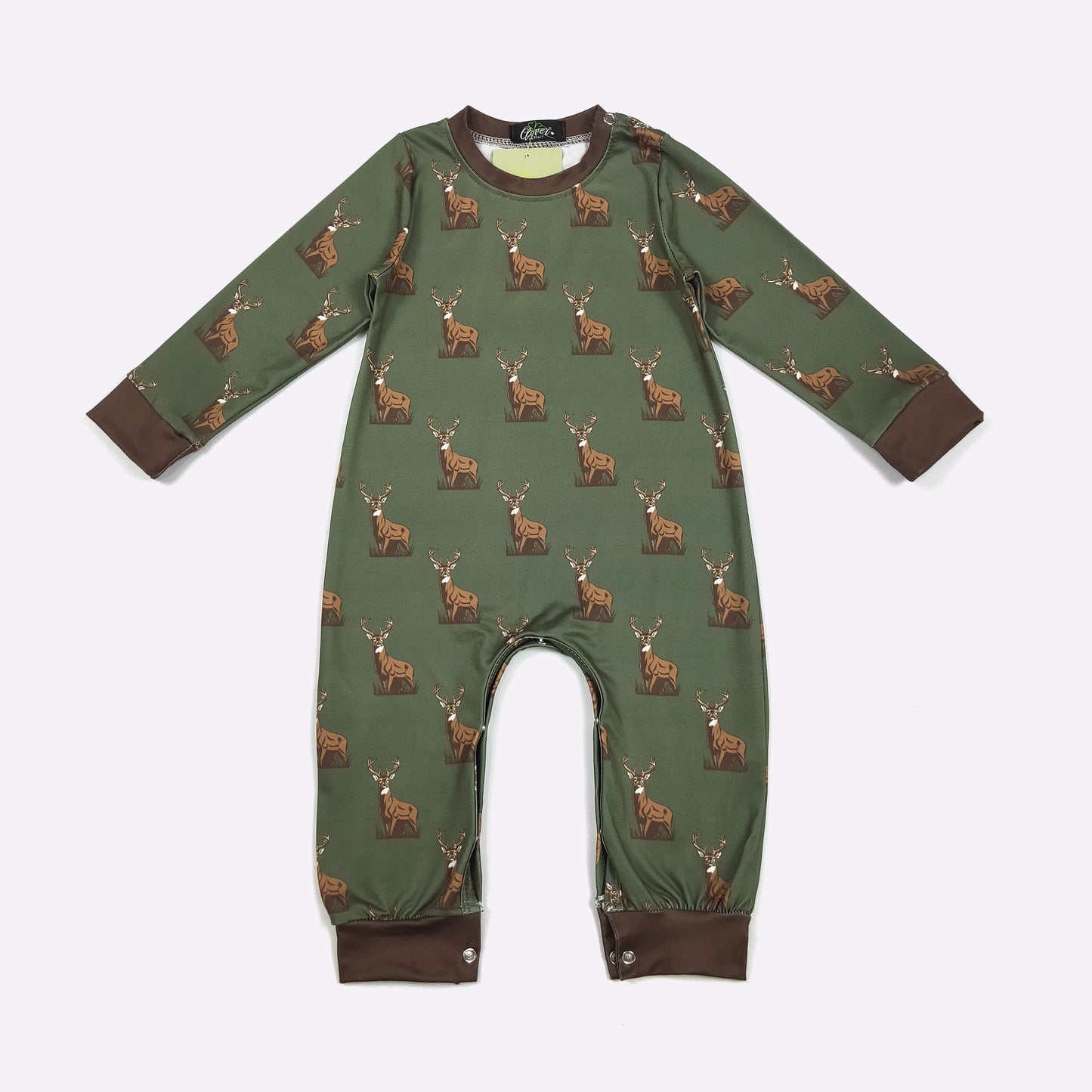 Hunter Green Buck Romper