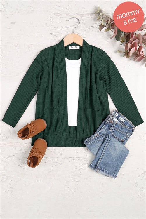 Kids: ALL SIZES- Waffle Knit Cardigan- MULTIPLE COLORS