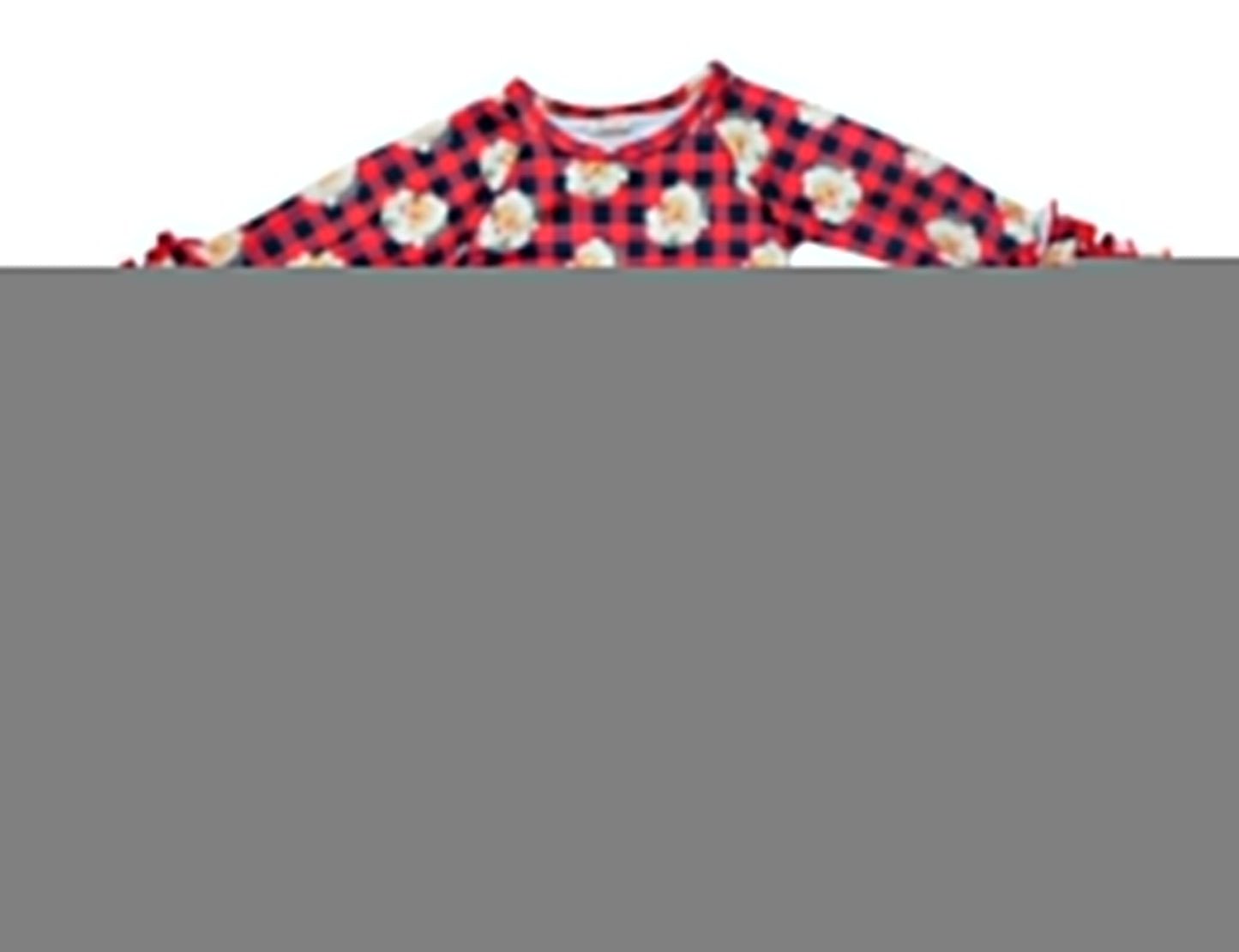 Buffalo plaid leopard Santa ruffle gown