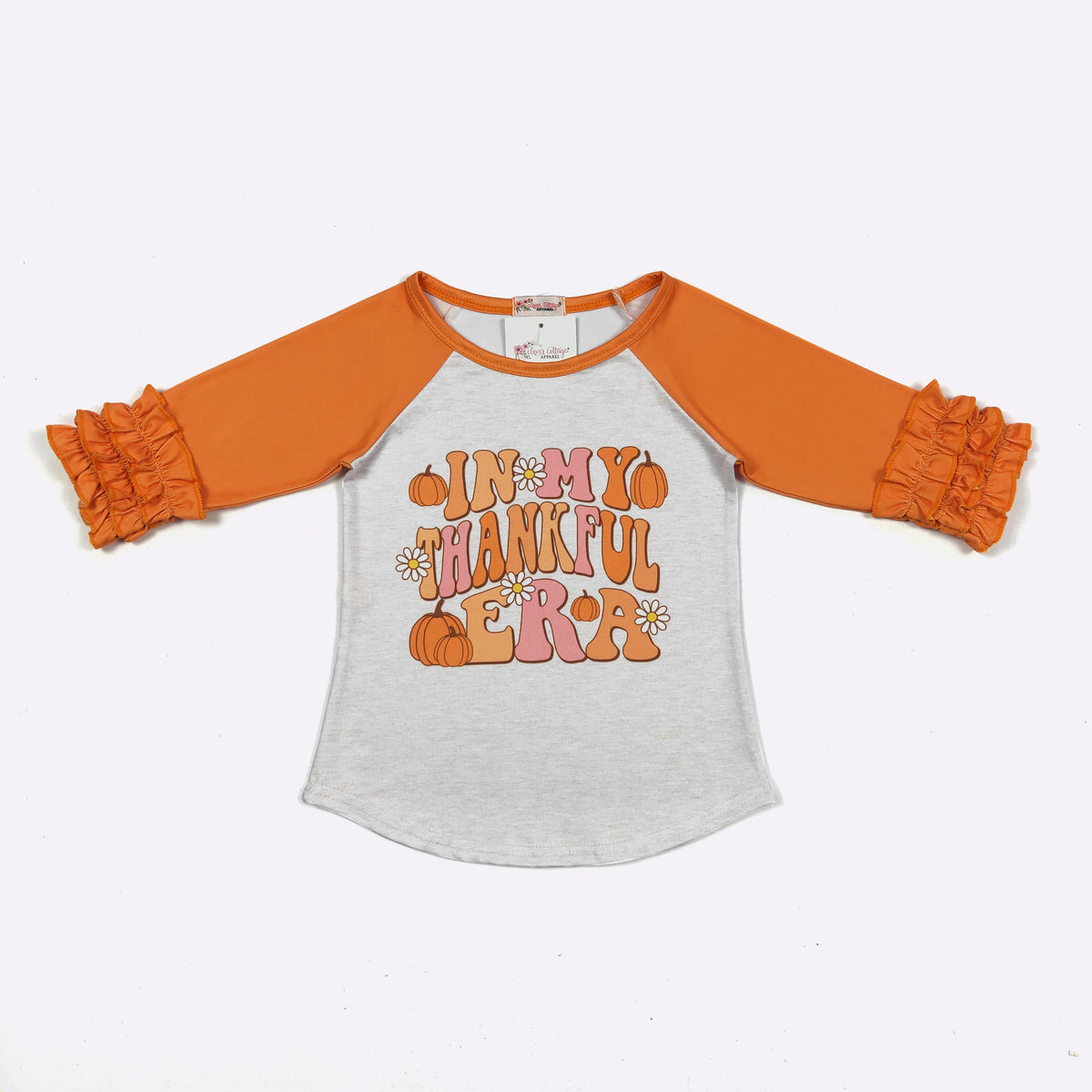 "In My Thankful Era" Ruffle Sleeve Top