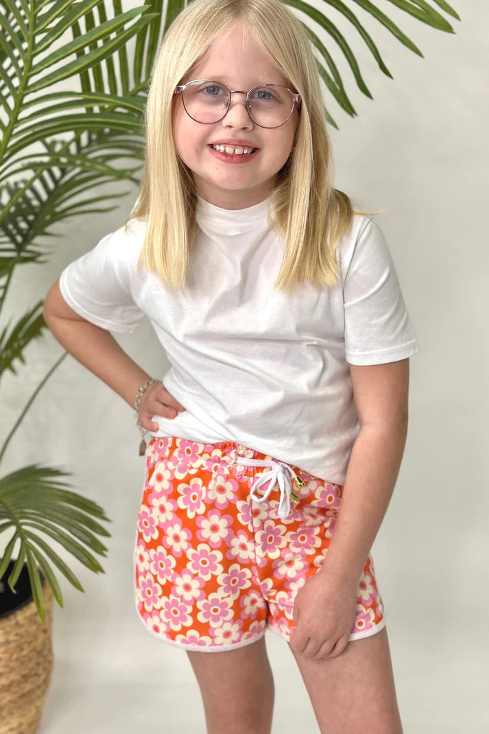 Far Out Floral Drawstring Shorts