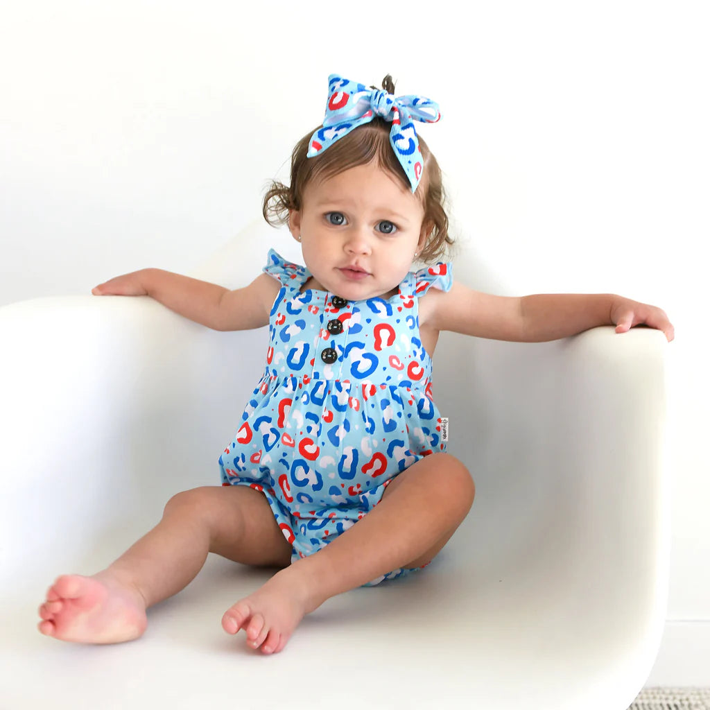 Gigi and Max: Kinsley Leopard Bamboo Button Bubble Romper