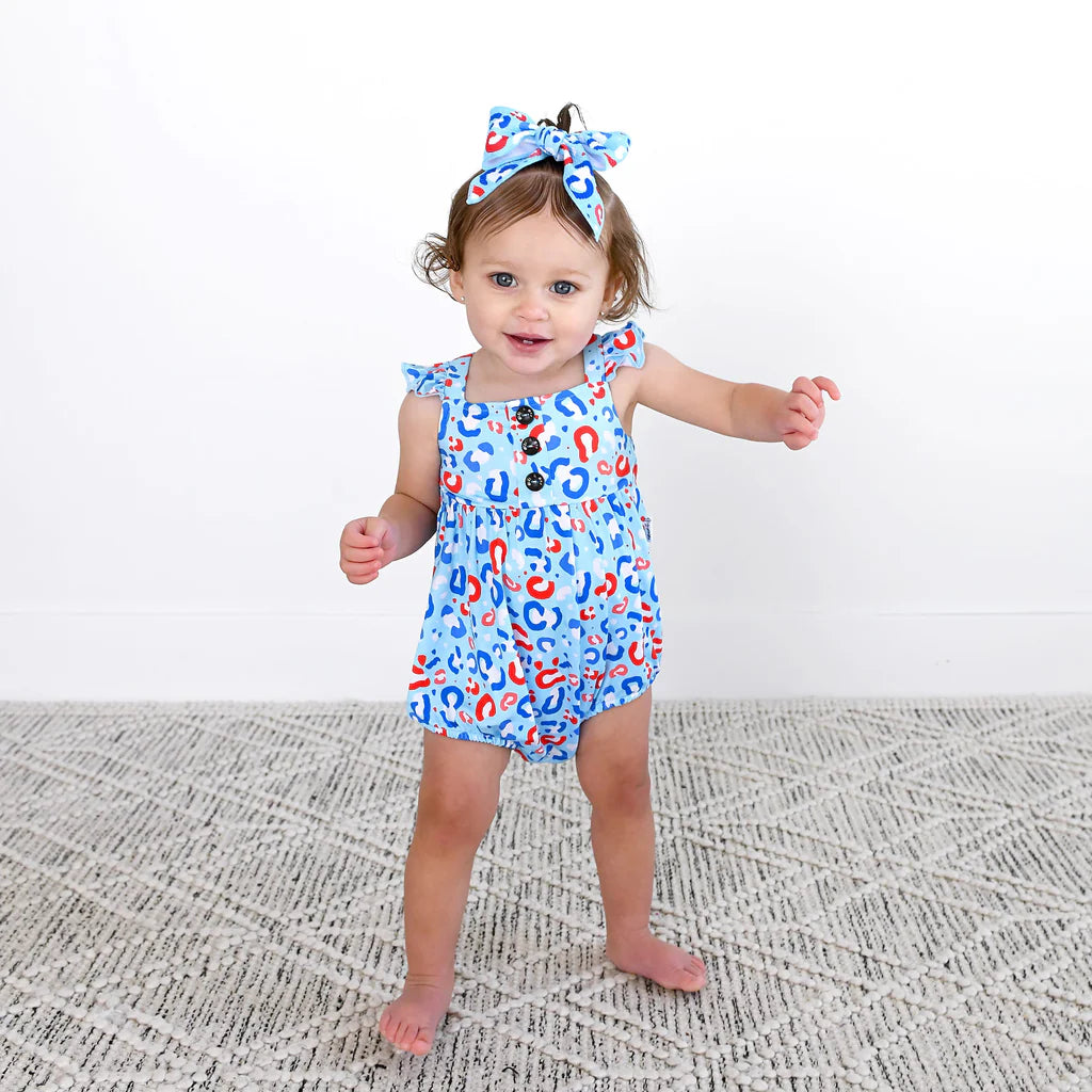 Gigi and Max: Kinsley Leopard Bamboo Button Bubble Romper