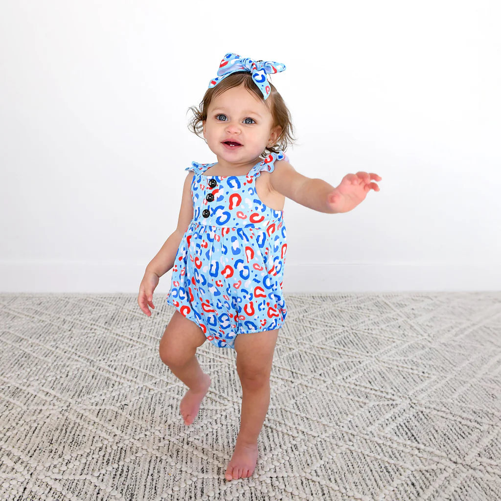 Gigi and Max: Kinsley Leopard Bamboo Button Bubble Romper