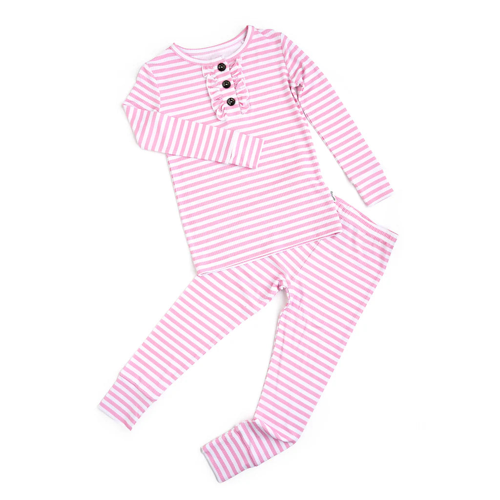 Gigi & Max: Lana Pink Ribbed Bamboo Two Piece Set
