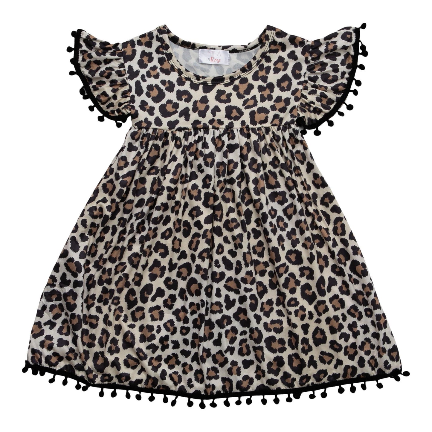 Mila & Rose: Leopard Pom Dress