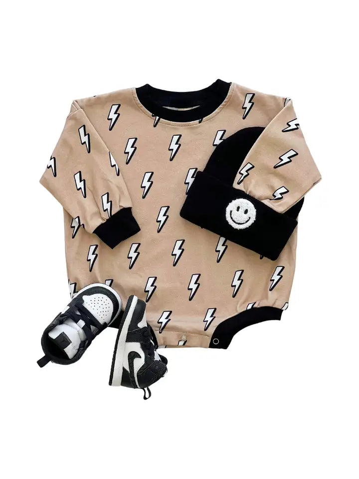 Lucky Panda Kids: Lightning Bolts Bubble Romper