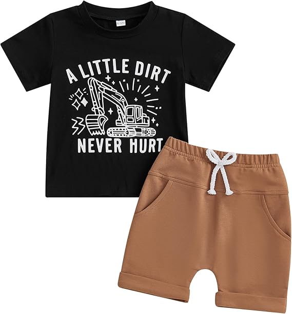 A Little Dirt Never Hurt Boys Short Set