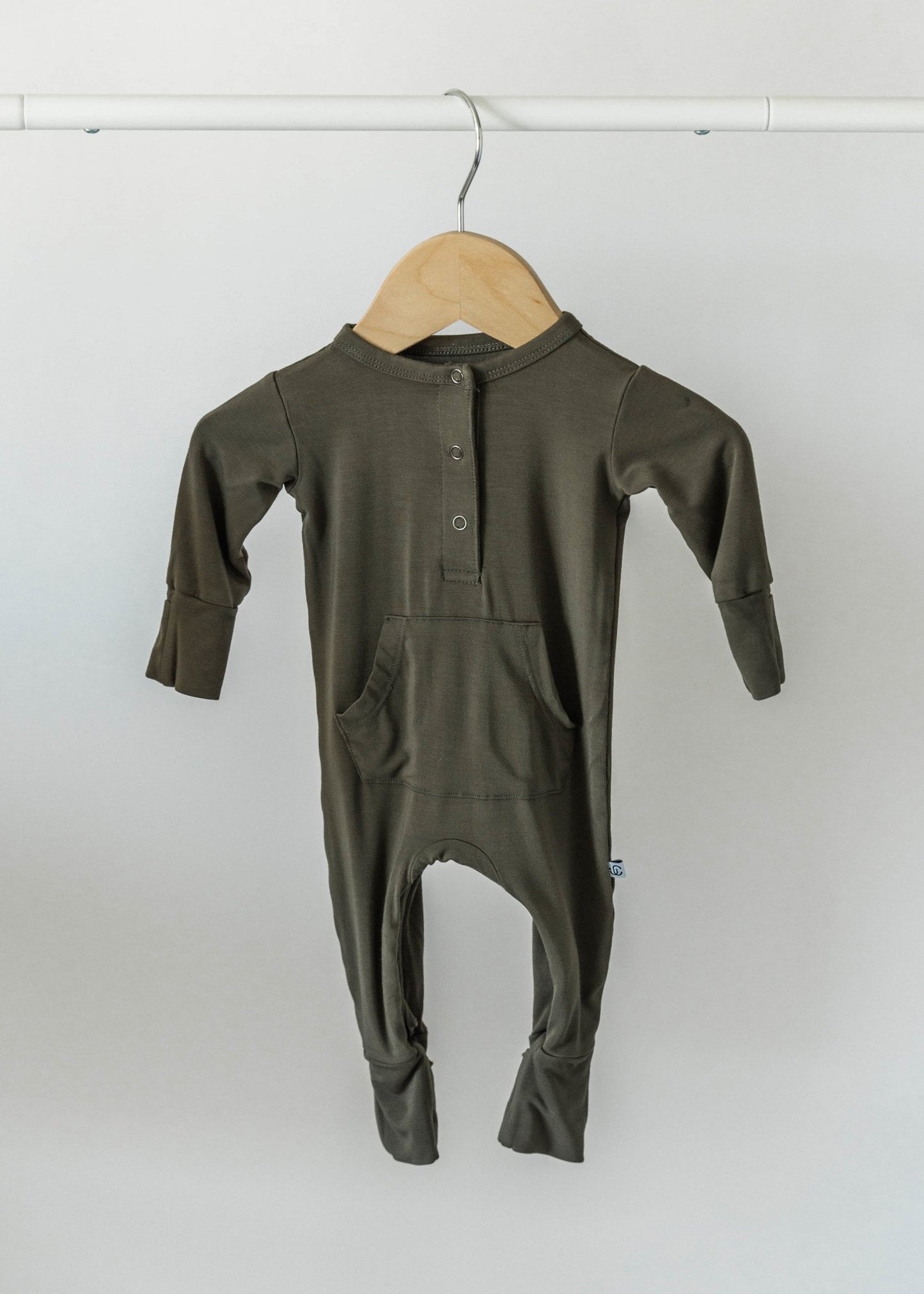 Long Sleeve Romper - Dark Olive