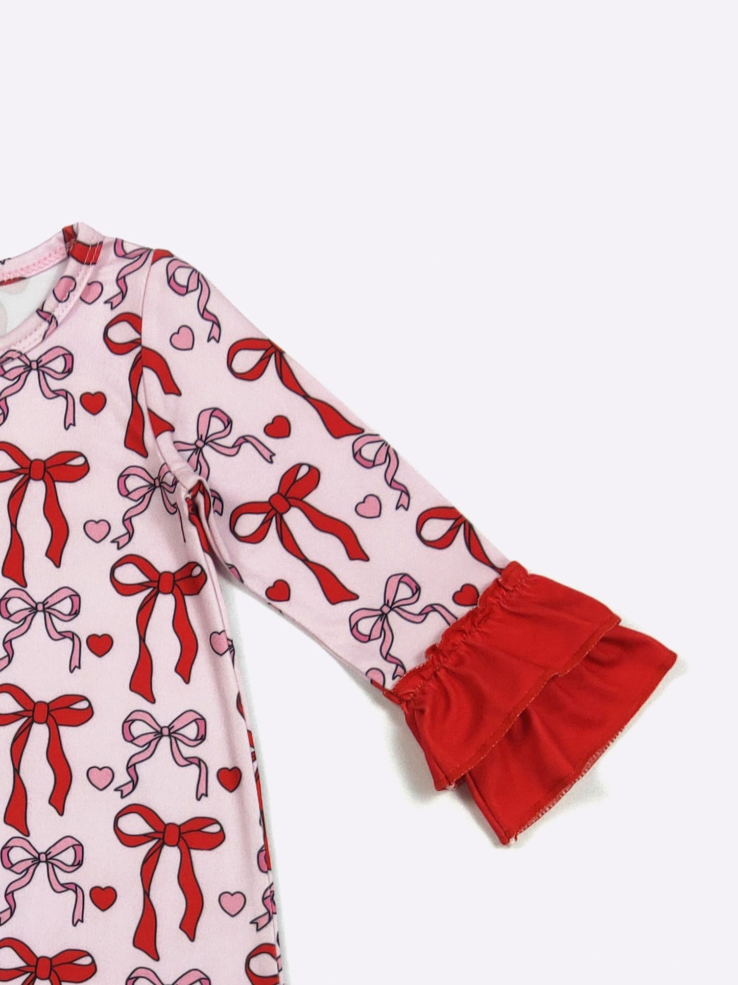 Love Knots Girls Ruffle Romper