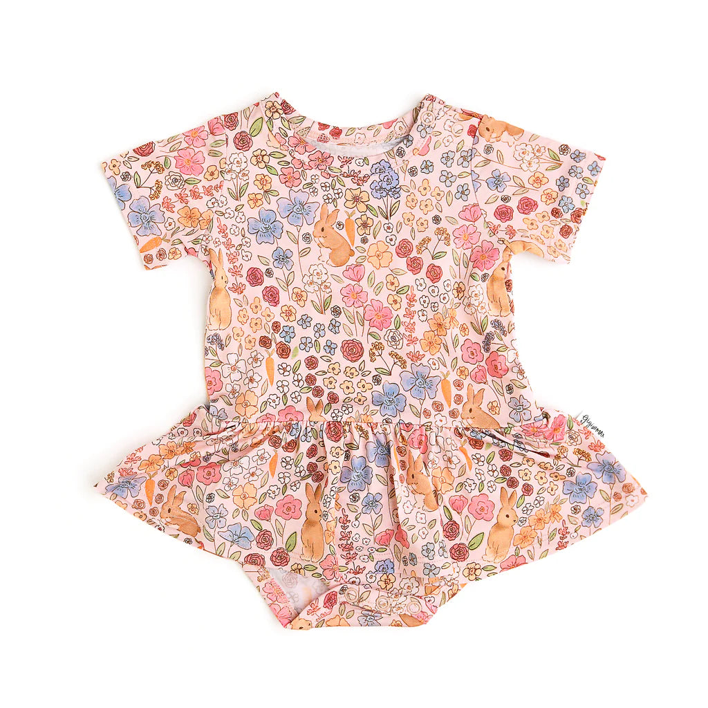 Gigi & Max: Meadow Floral Bunny Bamboo Twirl Bodysuit