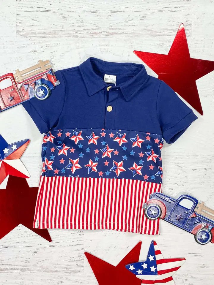 Navy Star of the Show Boys Top