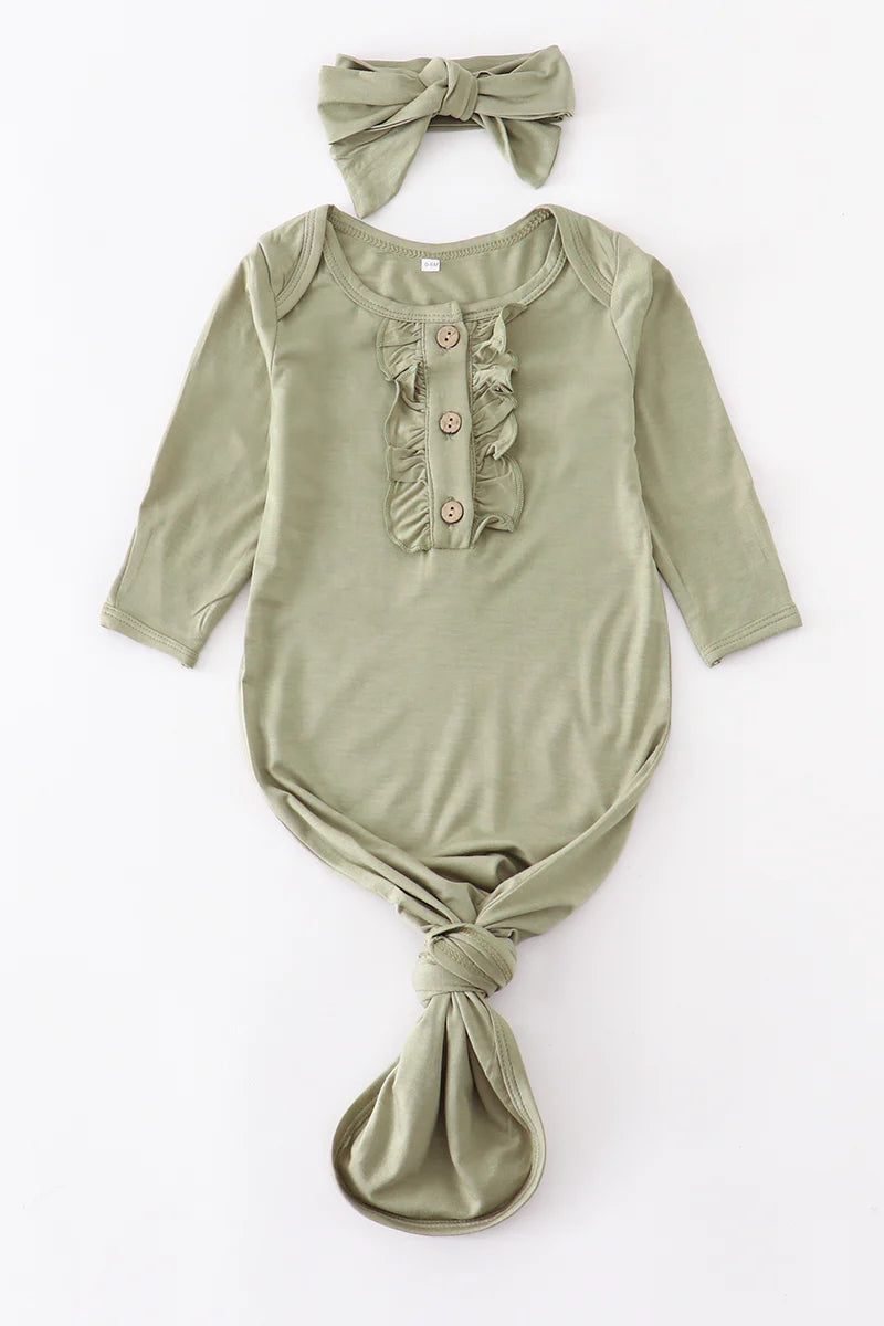 Bamboo: Swaddle Tie Knot Gowns: MULTIPLE COLORS