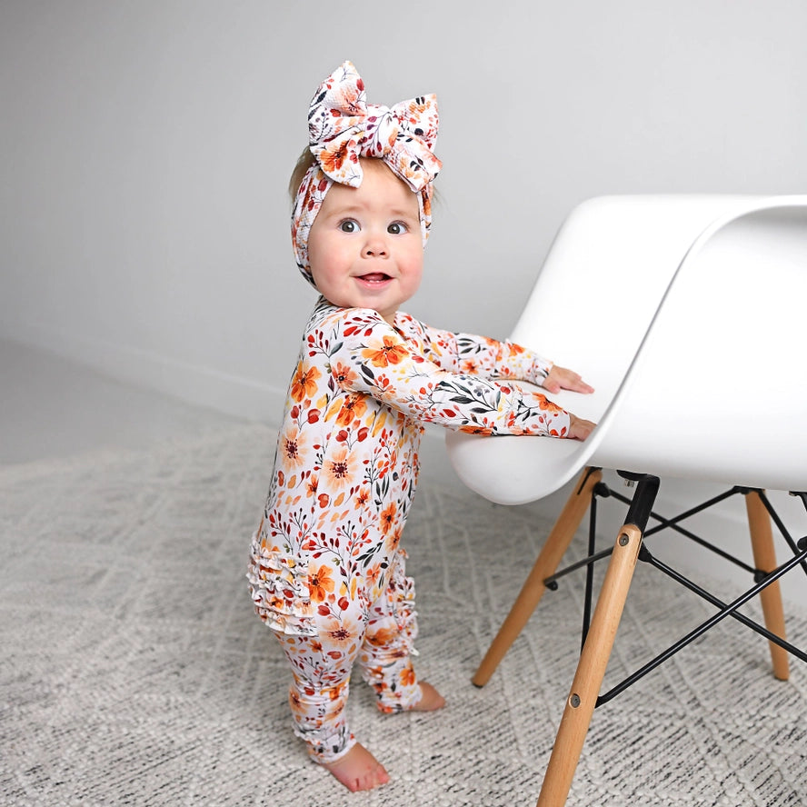 Gigi and Max: Phoebe Ruffle Bamboo Zippy Romper