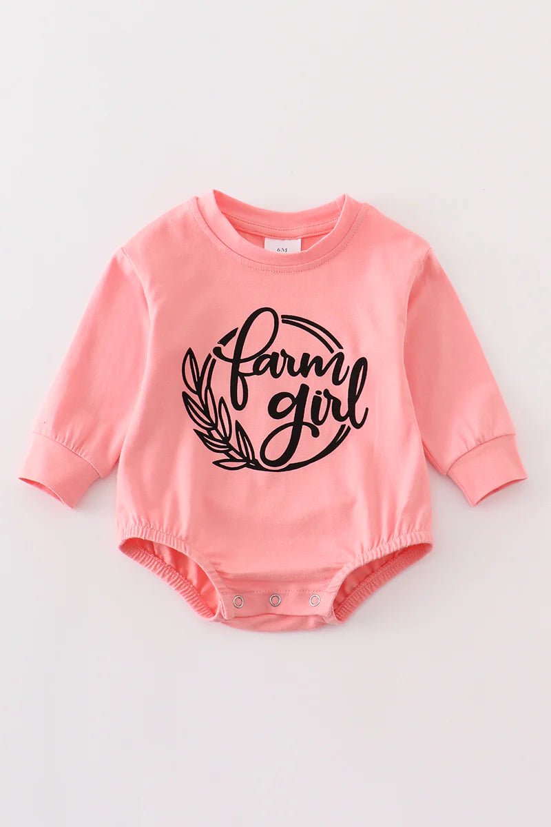 Pink Farm Girl Onesie Romper