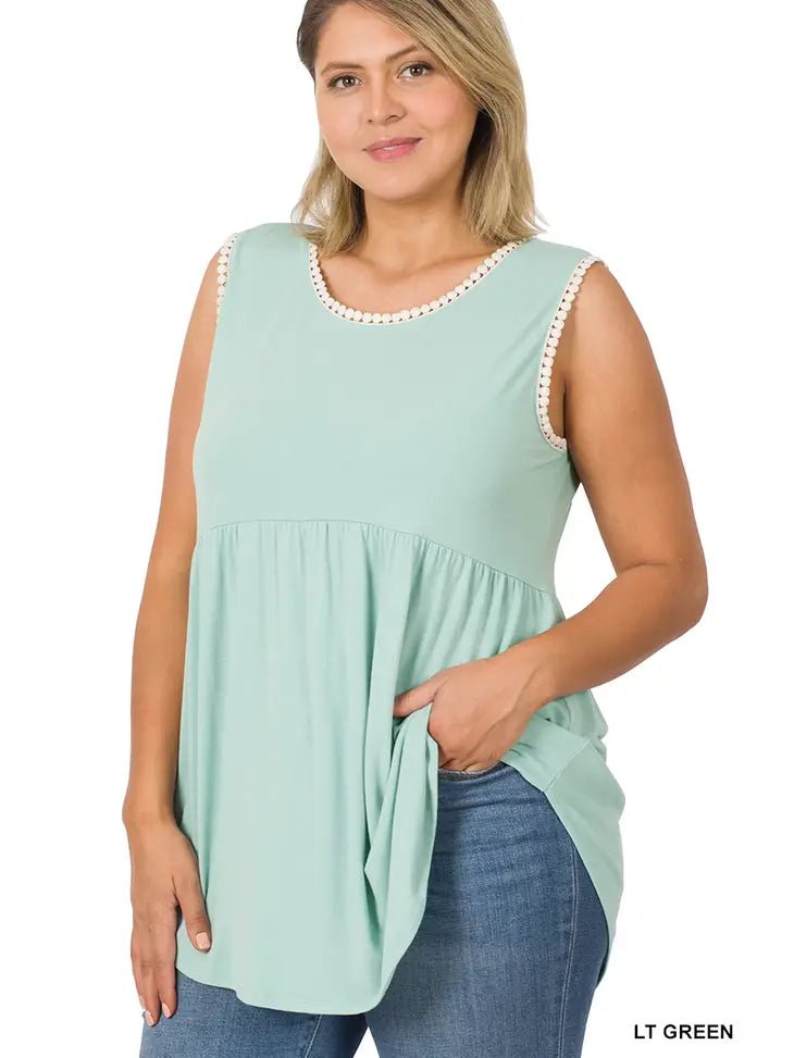Women's Zenana Tank- LT Sage Green