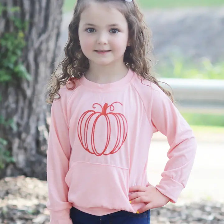 Pumpkin Print Sweatshirt w/Pocket