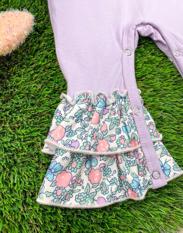 Purple Easter Bunny Ruffle Romper