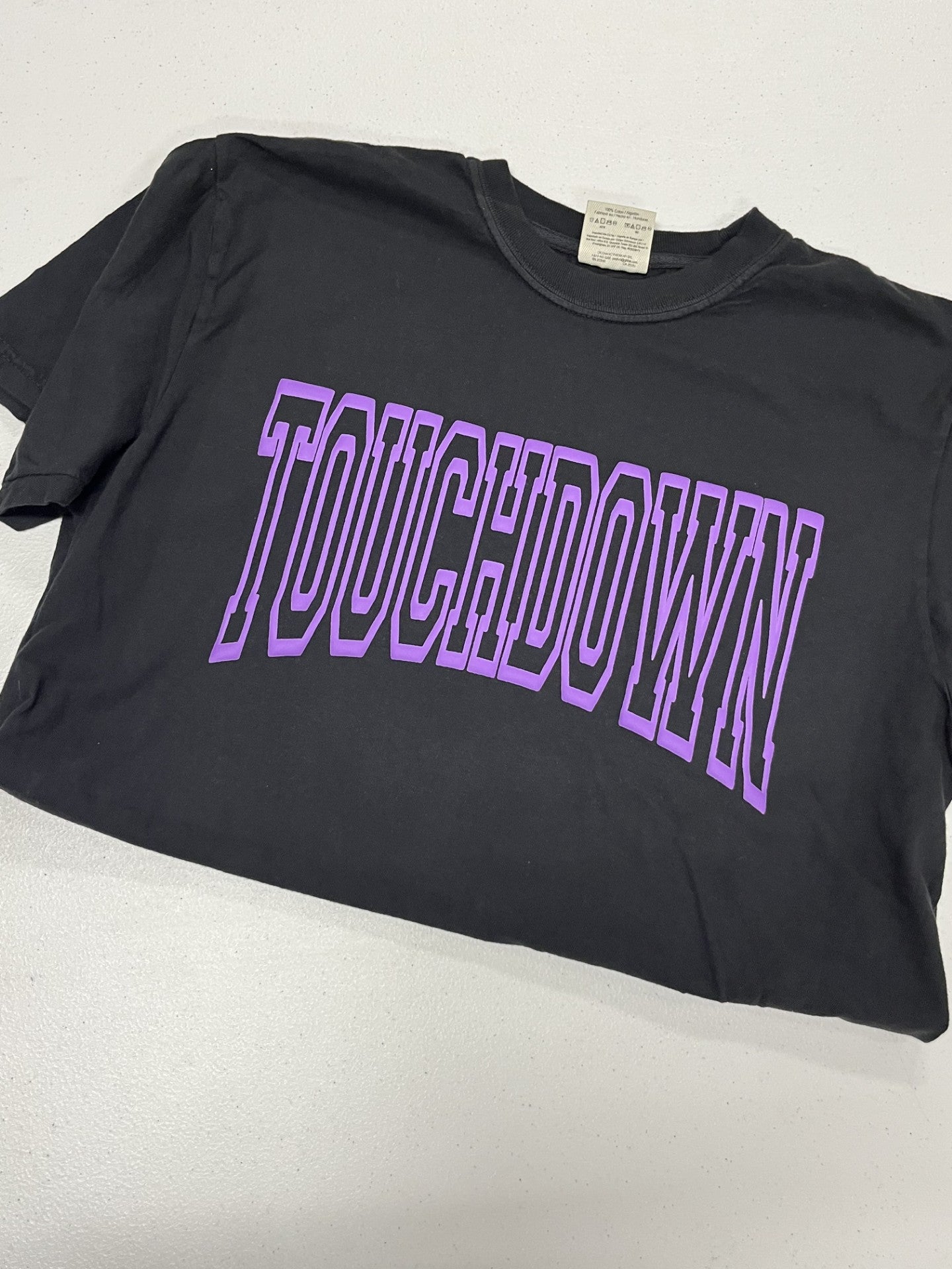 TOUCHDOWN-Purple Puff Print Tshirt