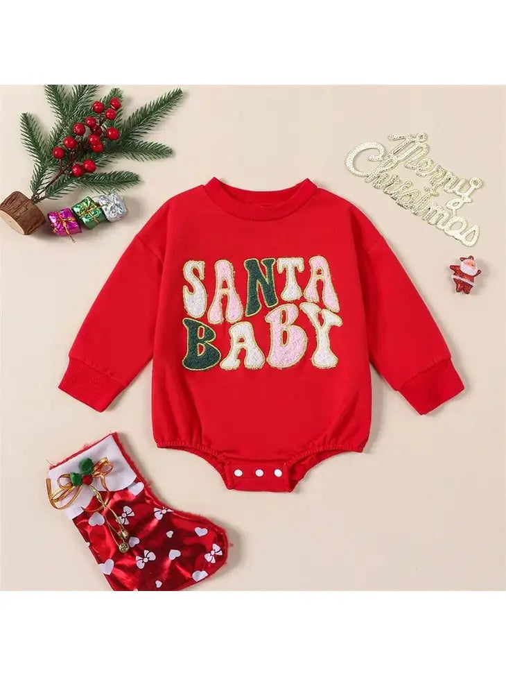 Santa Baby Romper- RED