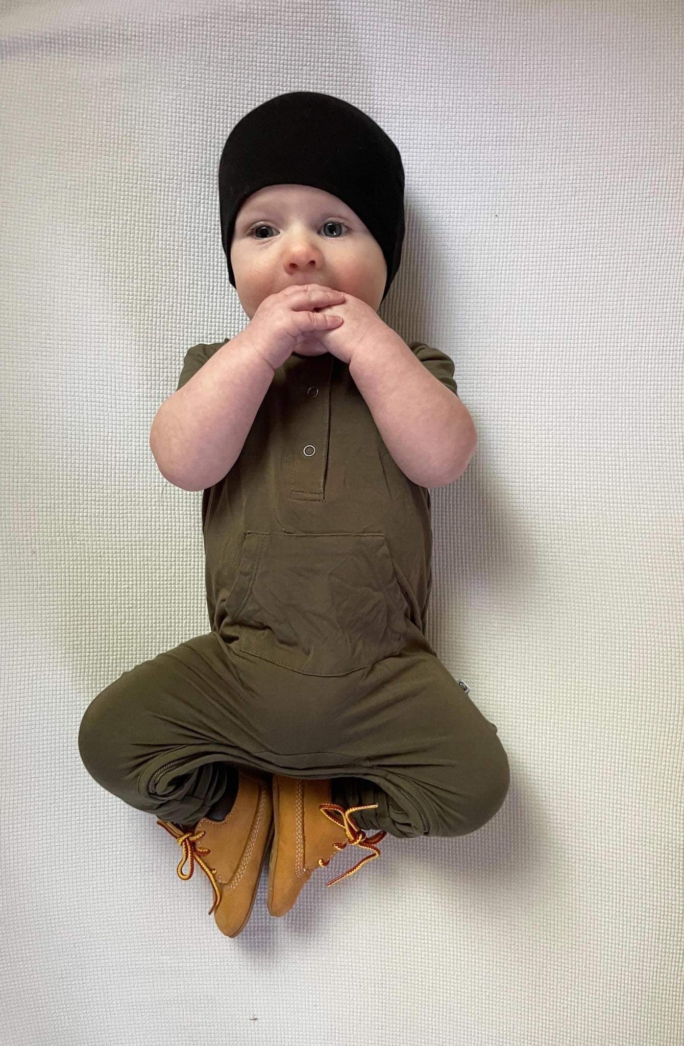 Short Sleeve Romper - Dark Olive