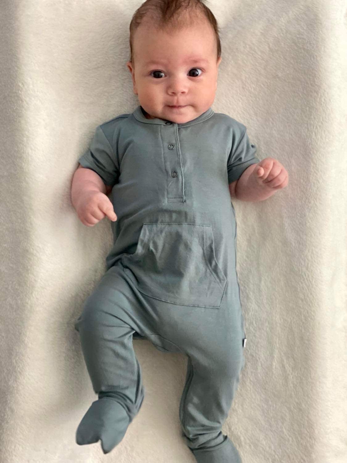 Short Sleeve Romper - Sea Blue