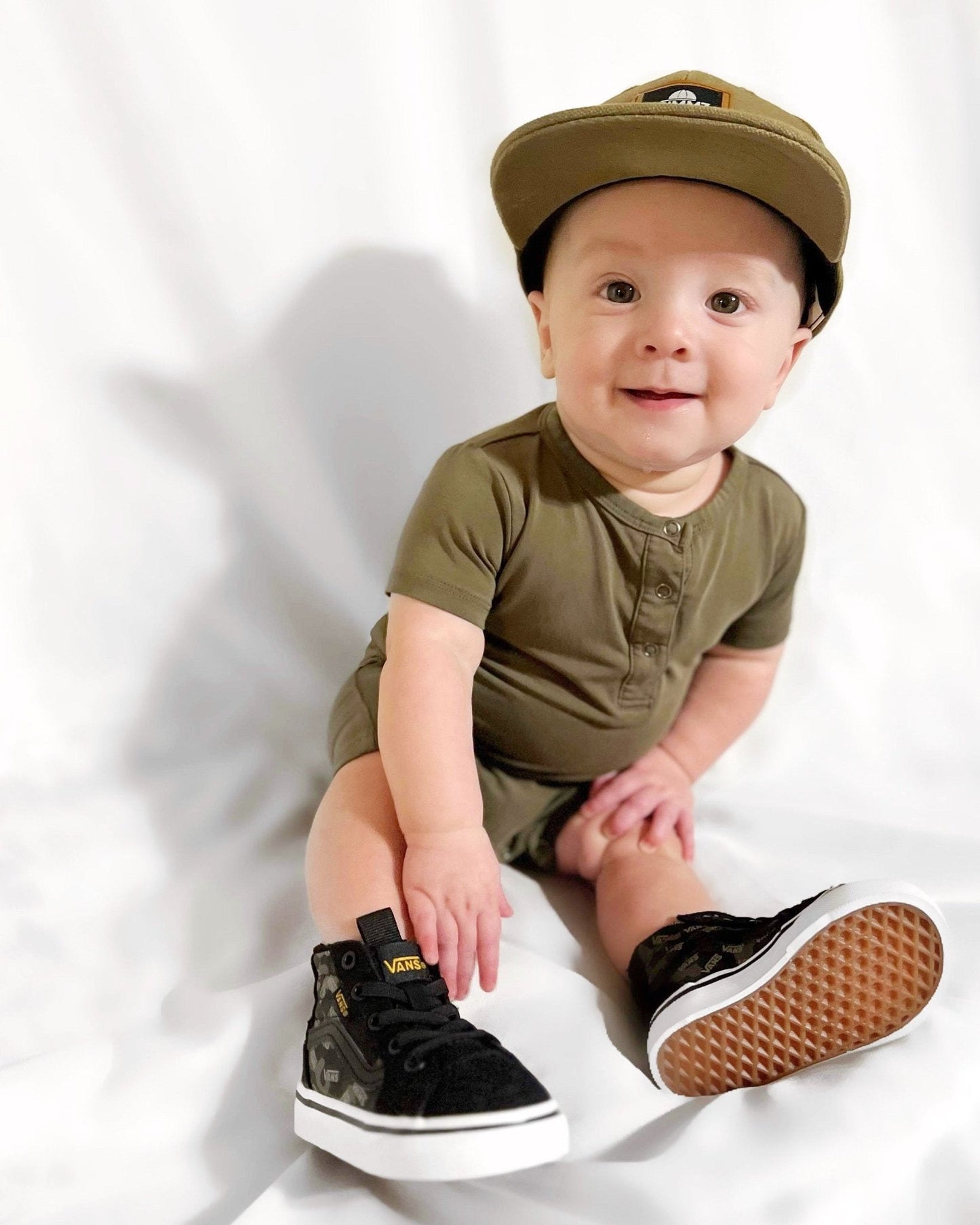 Shorty Romper- Dark Olive