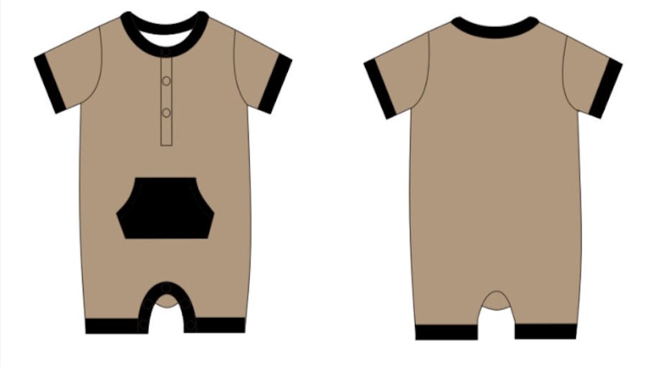 Shorty with pocket - Tan+Black