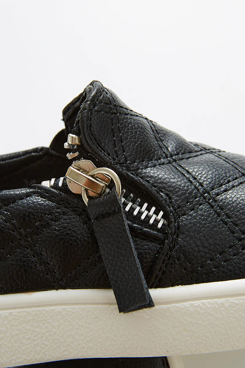 Black Slip on Shoes w/side zipper