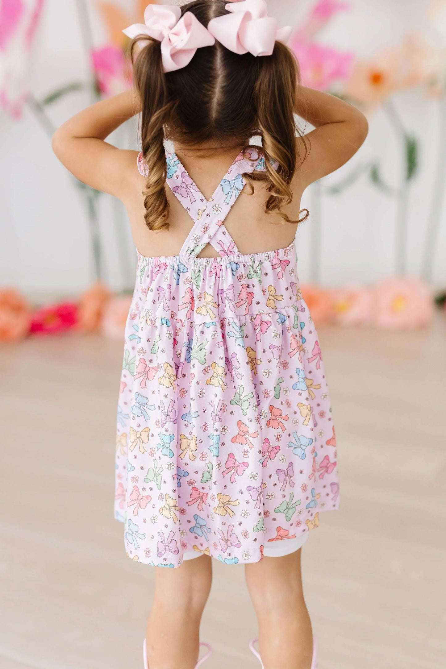 Mila & Rose: Summertime Bows Ruffle Cross Back Dress