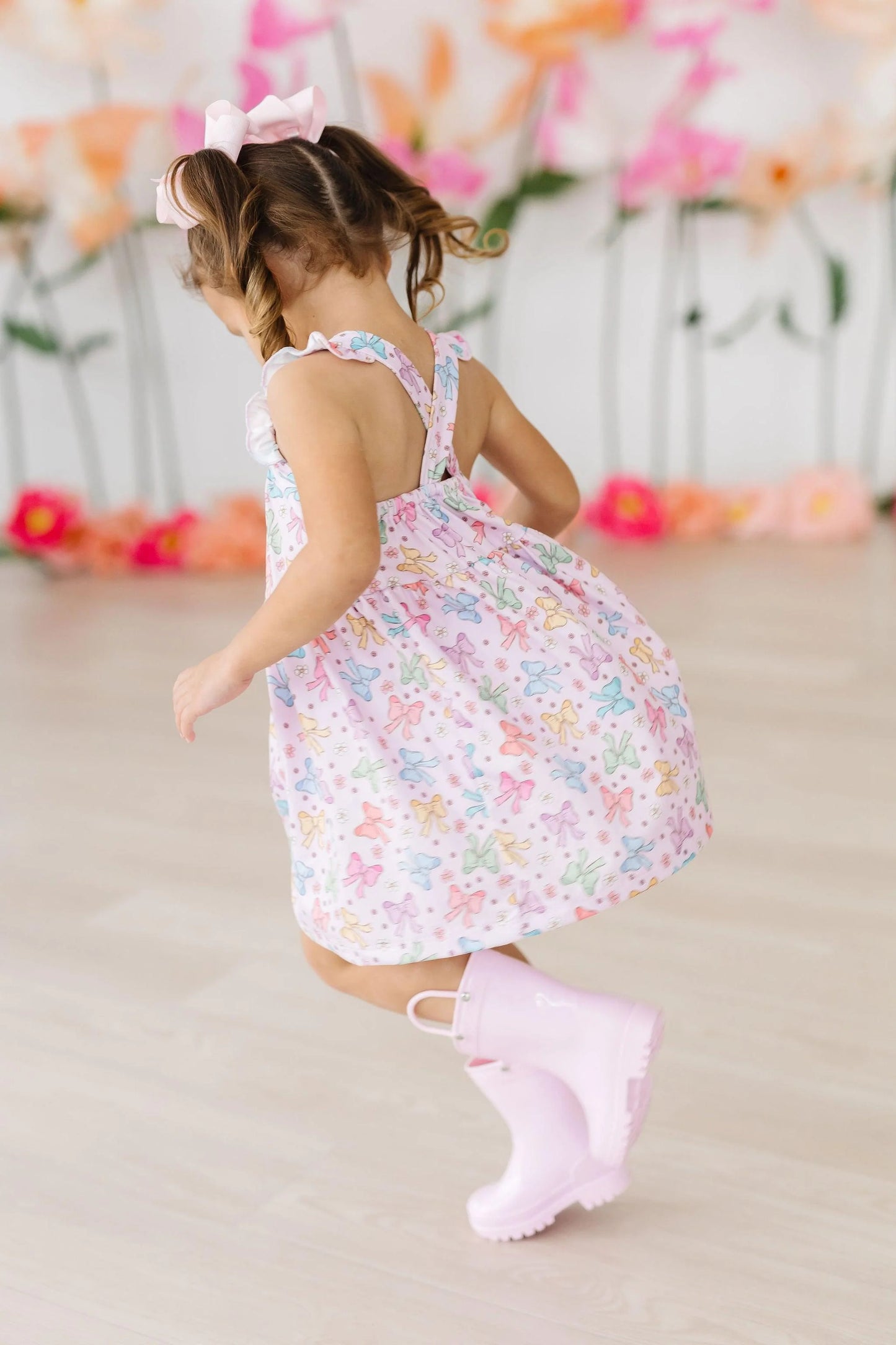 Mila & Rose: Summertime Bows Ruffle Cross Back Dress