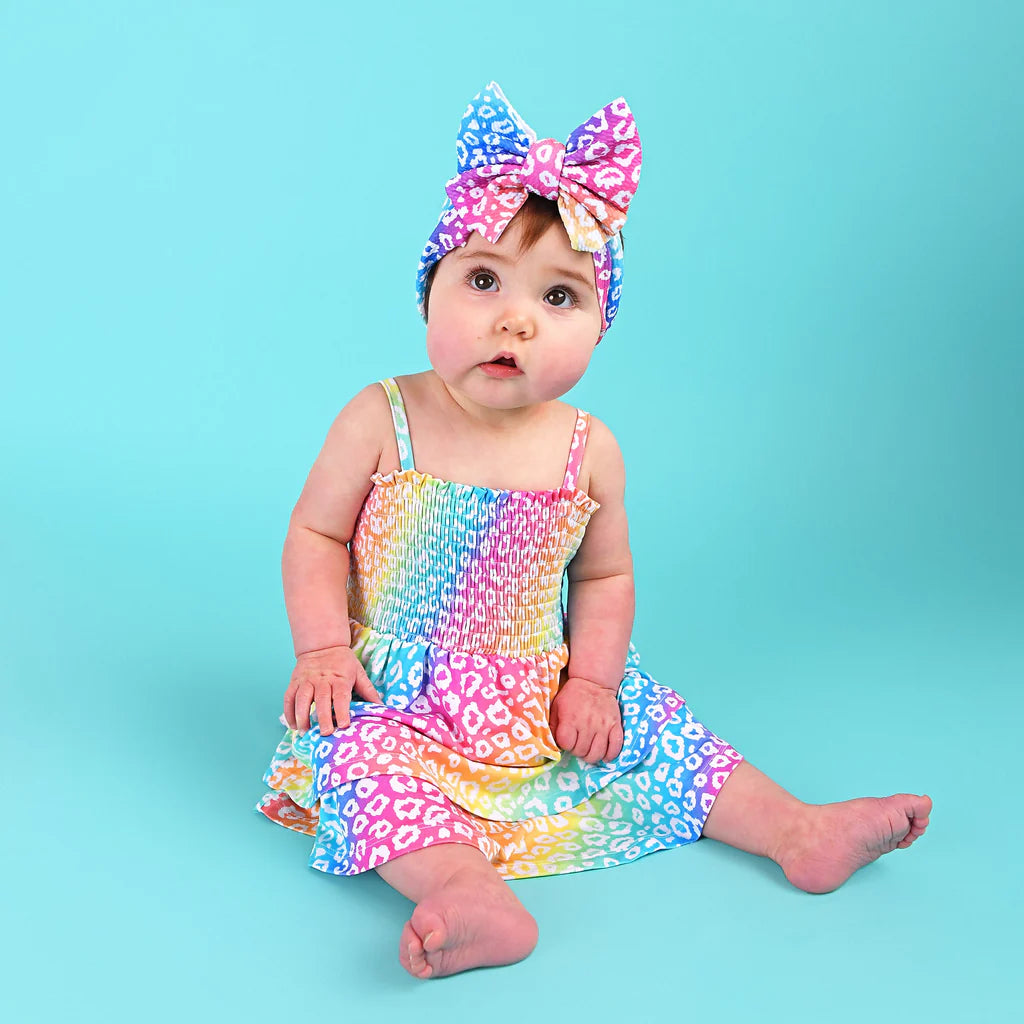 Gigi & Max: Summer Leopard Smocked Bamboo Bodysuit Dress