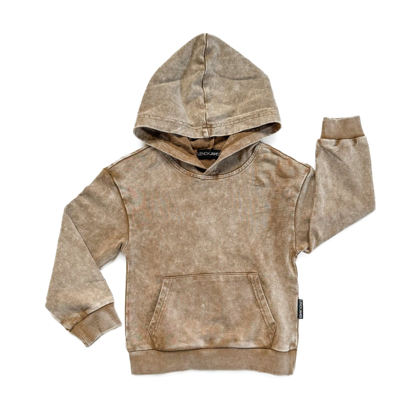 Lenox James- Tan Acid Wash Hoodie