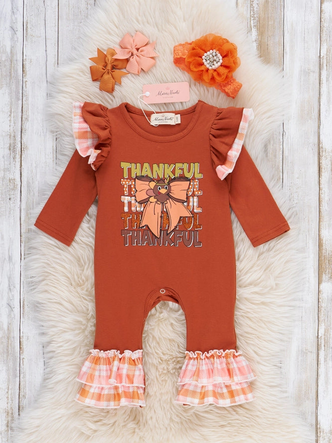 Thankful Bow Infant Romper