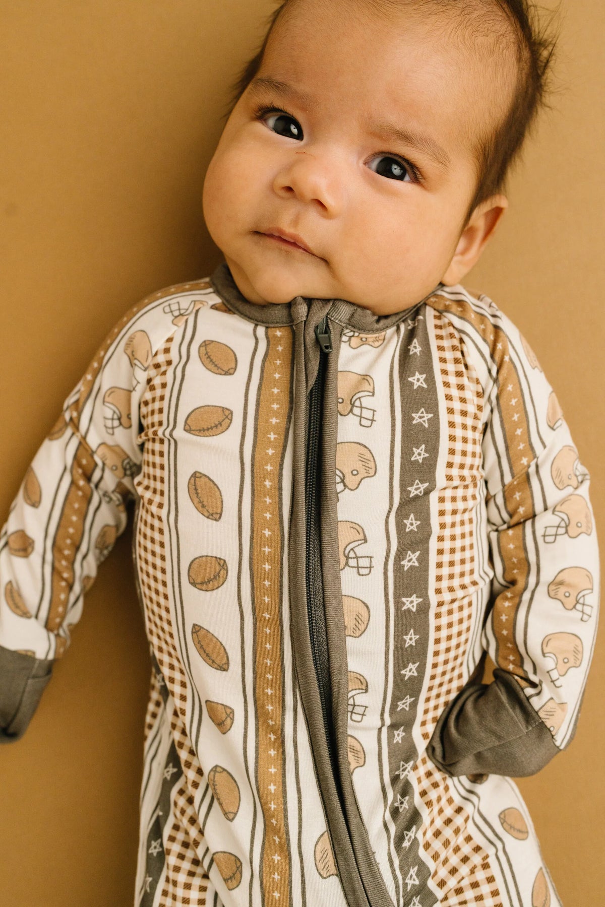 Little One Shop: Touchdown Stripe Bamboo Zippy Romper