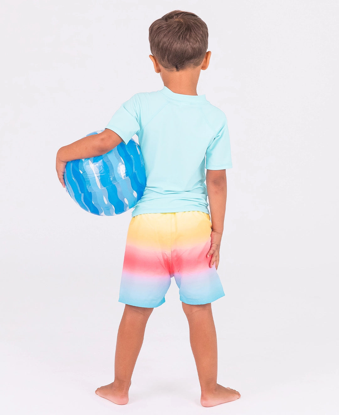 Ruffle/Rugged Butts: Blue Rash Guard Swim Top