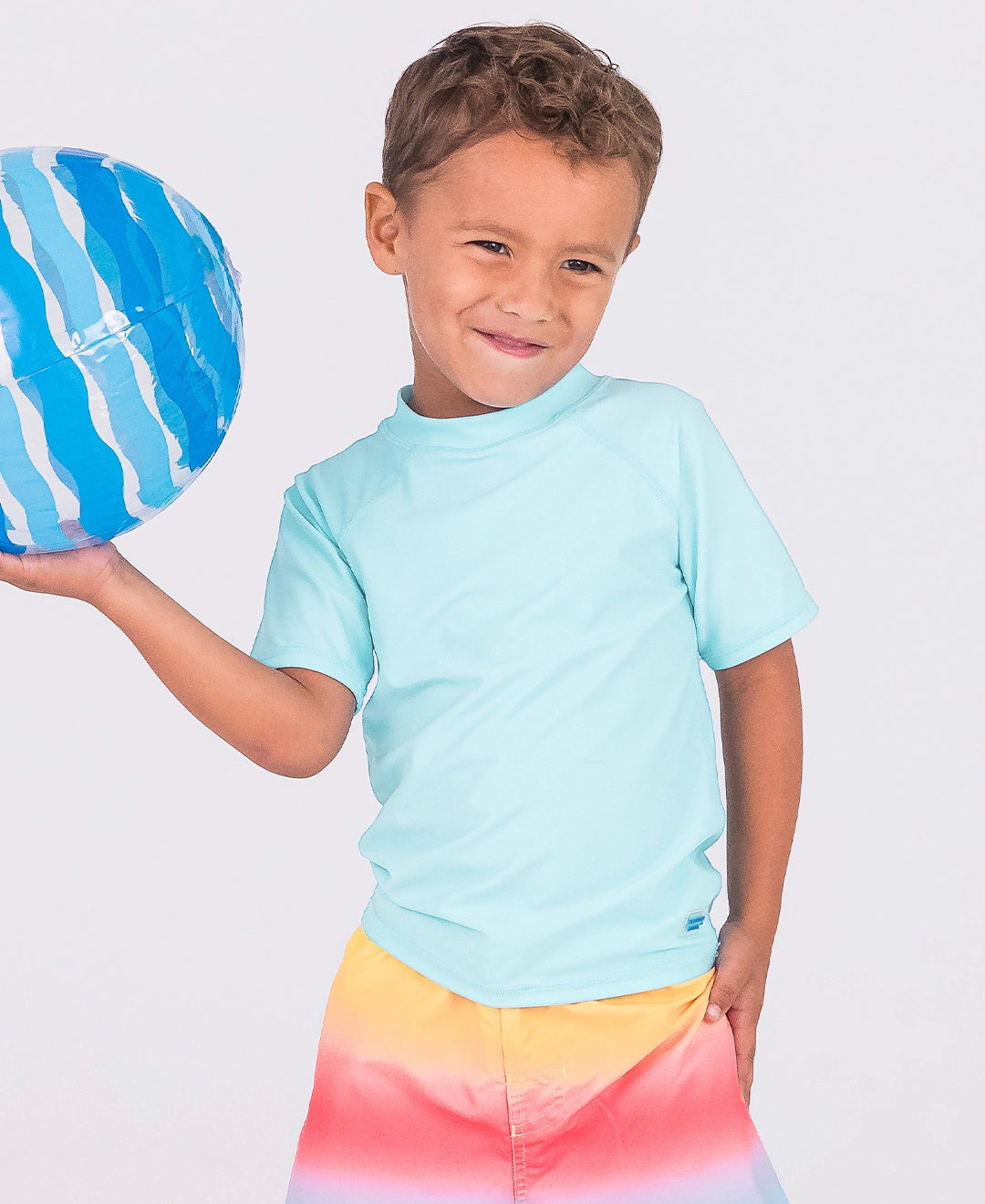 Ruffle/Rugged Butts: Blue Rash Guard Swim Top