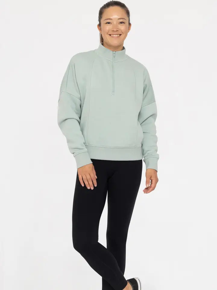 Mono B: Women's 1/4 Zip- Vintage Blue Color