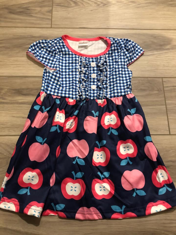 Back to School Apple Print Dress