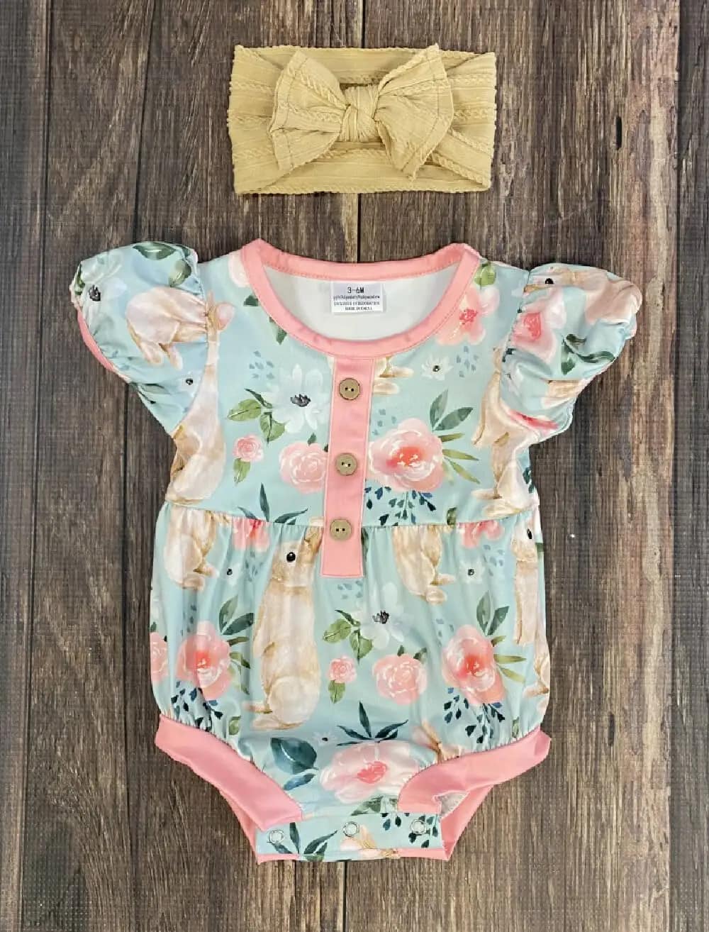 Floral Easter Bunny Romper