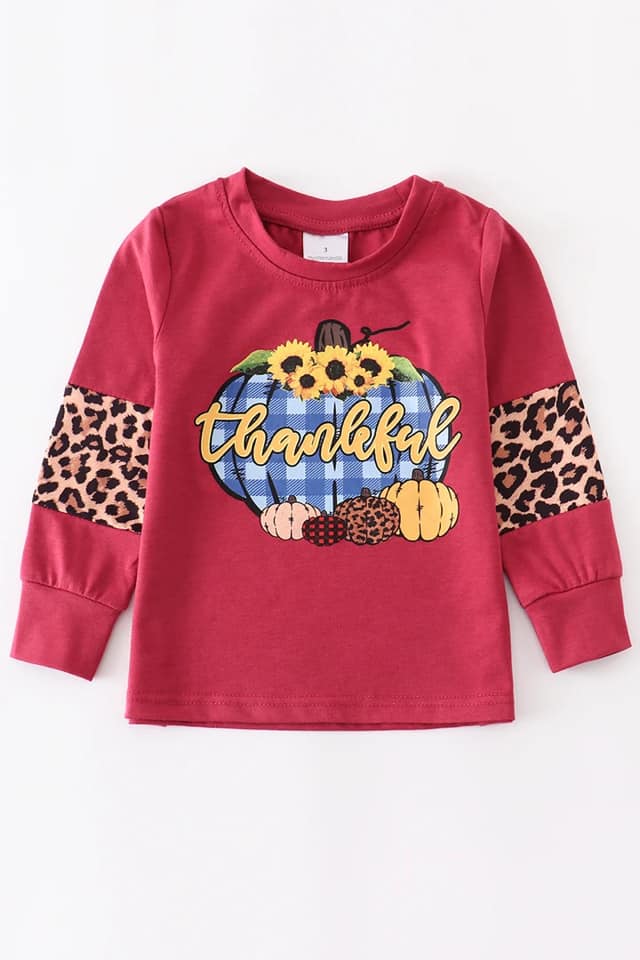 Maroon "Thankful" pullover