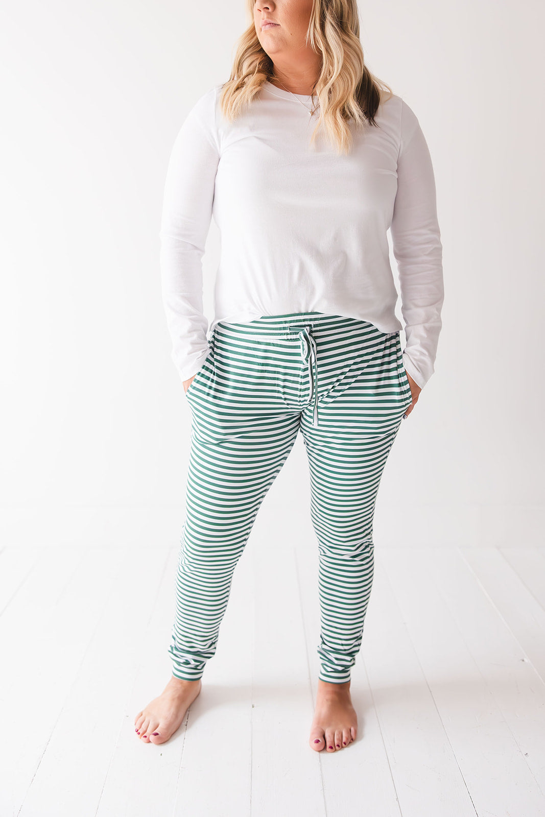 Green Stripes: Women's Joggers