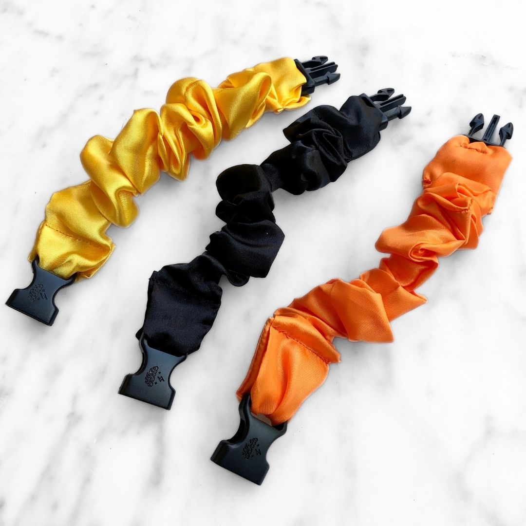 Trick or Treat Halloween Bundle - 3-Pack Fall Buckle Scrunchies - No Snagging, No Tangles