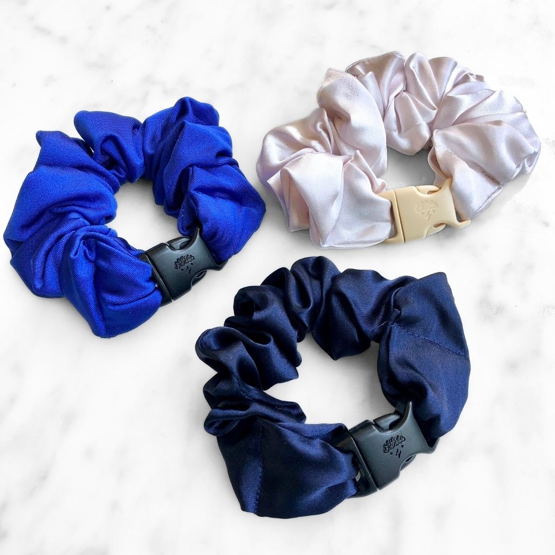 Winter Wonderland Bundle - 3-Pack Hanukkah Holiday Buckle Scrunchies - No Snagging, No Tangles